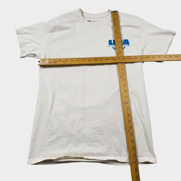 LIRA Creative Society T-Shirt Men's Medium White Graphic Smiley Globe Streetwear - Picture 8 of 8